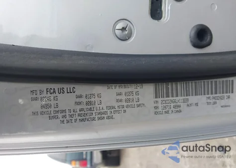 2020 Dodge Challenger Sxt z USA, uszkodzony, nr VIN 2C3CDZAG6LH113229